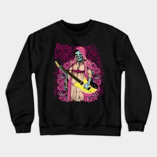 feamle guitarist skeleton flourish Crewneck Sweatshirt